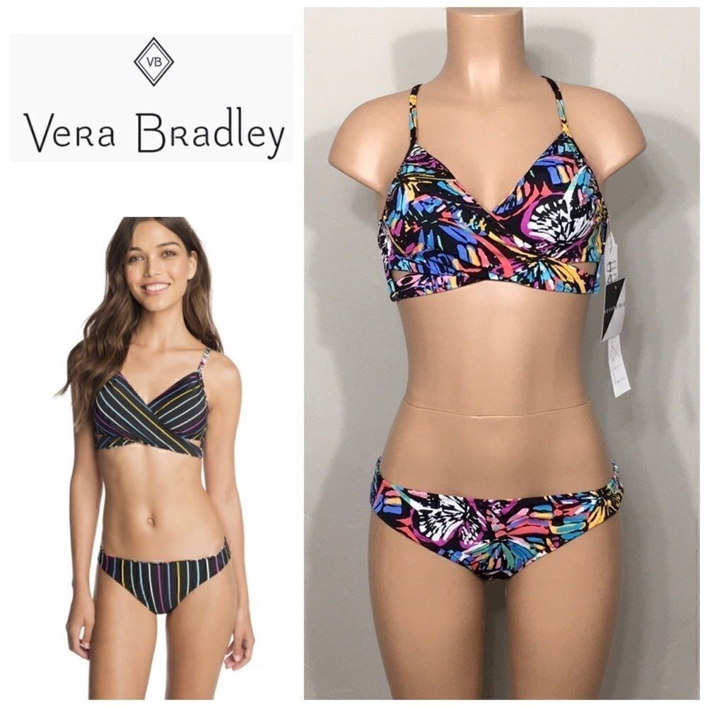 Vera Bradley butterfly reversible bikini. NWT